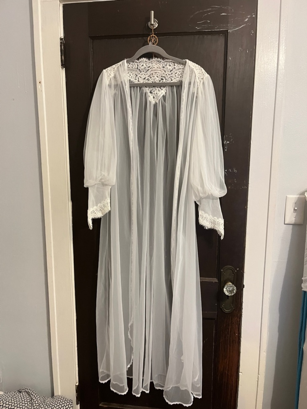 Morgan Taylor Sheer White Lace Nightgown